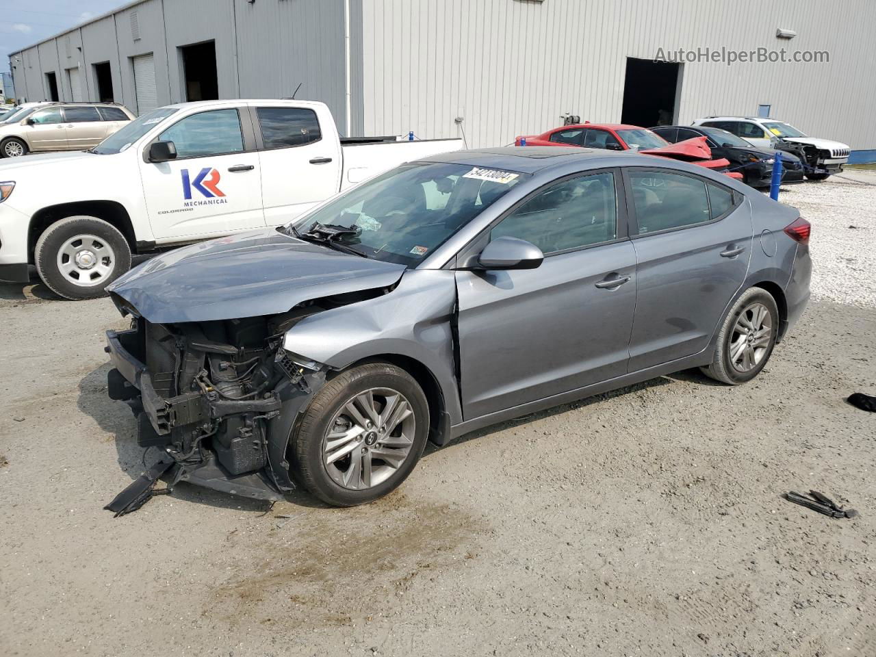 2019 Hyundai Elantra Sel Gray vin: KMHD84LF6KU858825