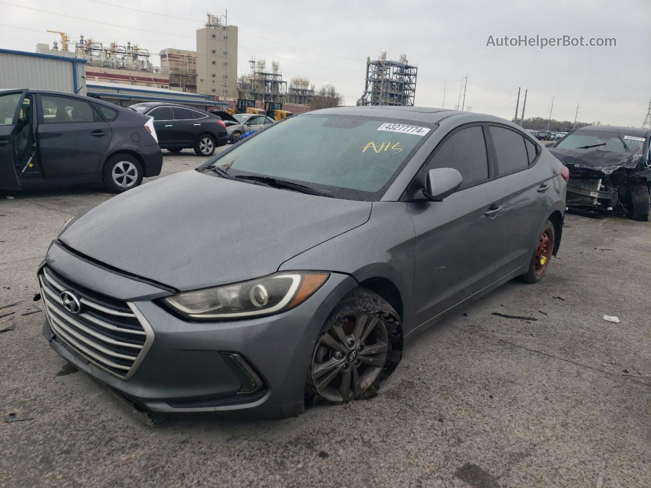 2017 Hyundai Elantra Se Gray vin: KMHD84LF7HU371528