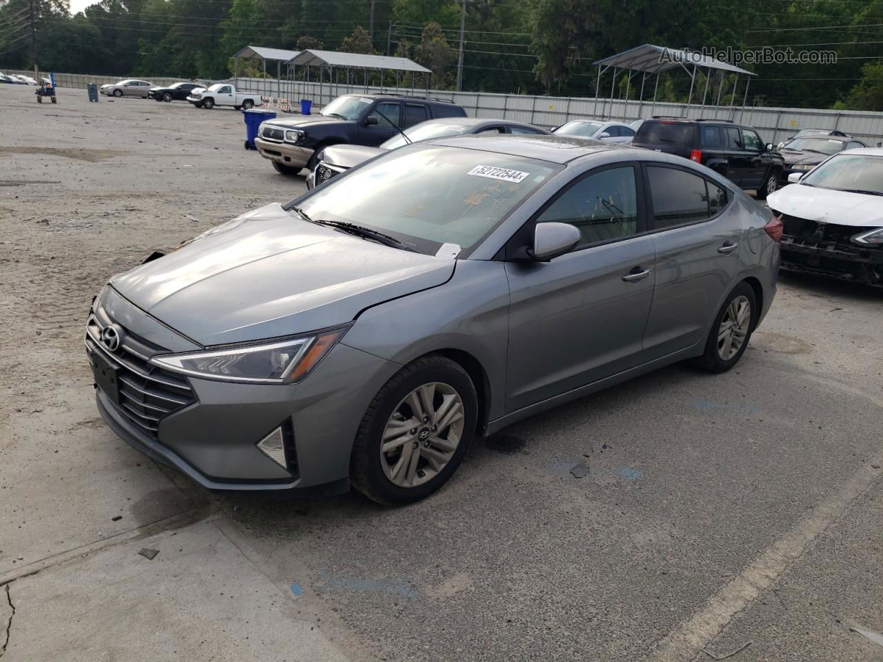 2019 Hyundai Elantra Sel Silver vin: KMHD84LF7KU783164