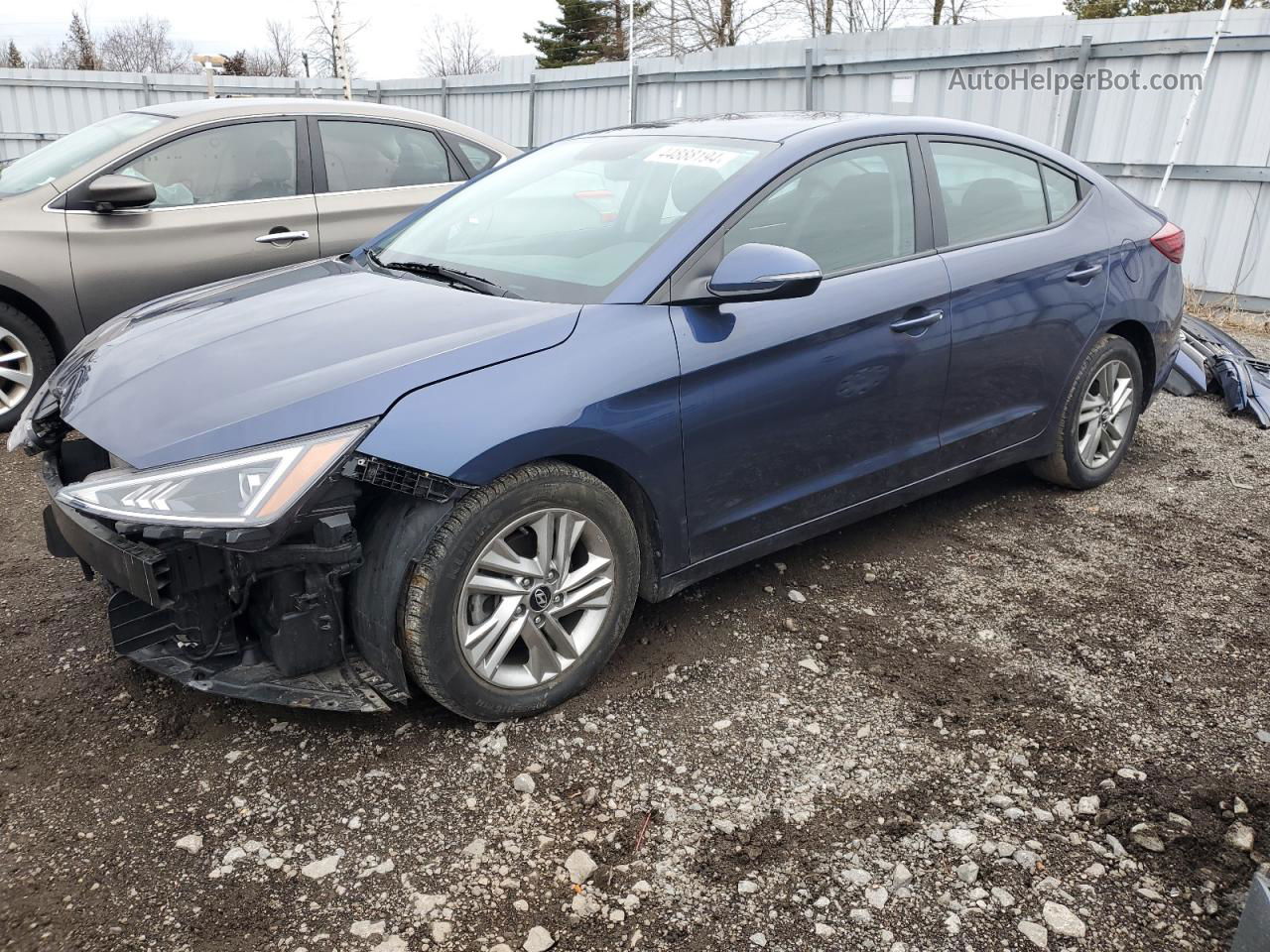 2019 Hyundai Elantra Sel Синий vin: KMHD84LF7KU815224