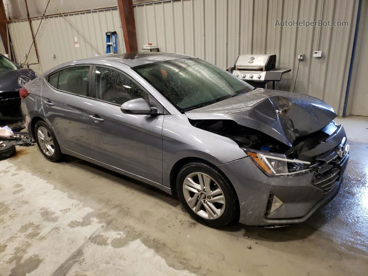 2019 Hyundai Elantra Sel Gray vin: KMHD84LF7KU816762