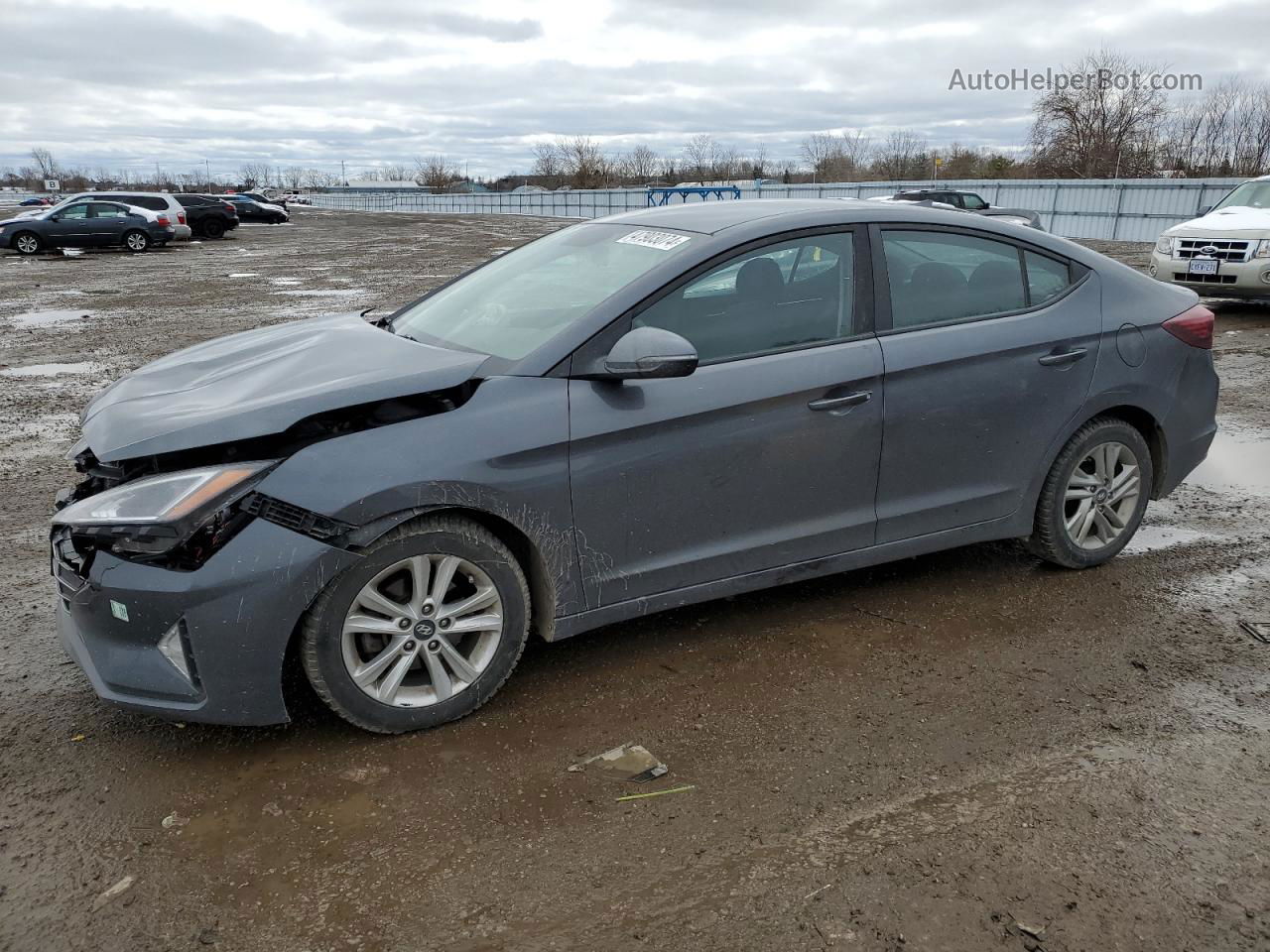 2019 Hyundai Elantra Sel Gray vin: KMHD84LF7KU869803