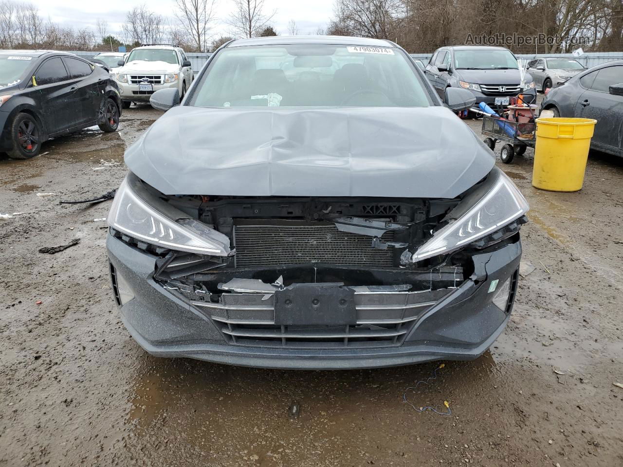 2019 Hyundai Elantra Sel Gray vin: KMHD84LF7KU869803