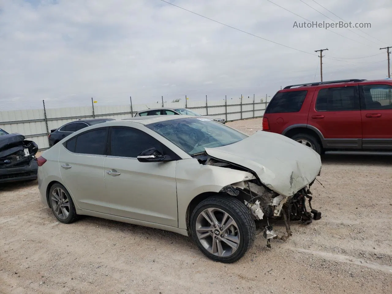 2017 Hyundai Elantra Se Beige vin: KMHD84LF8HU195055