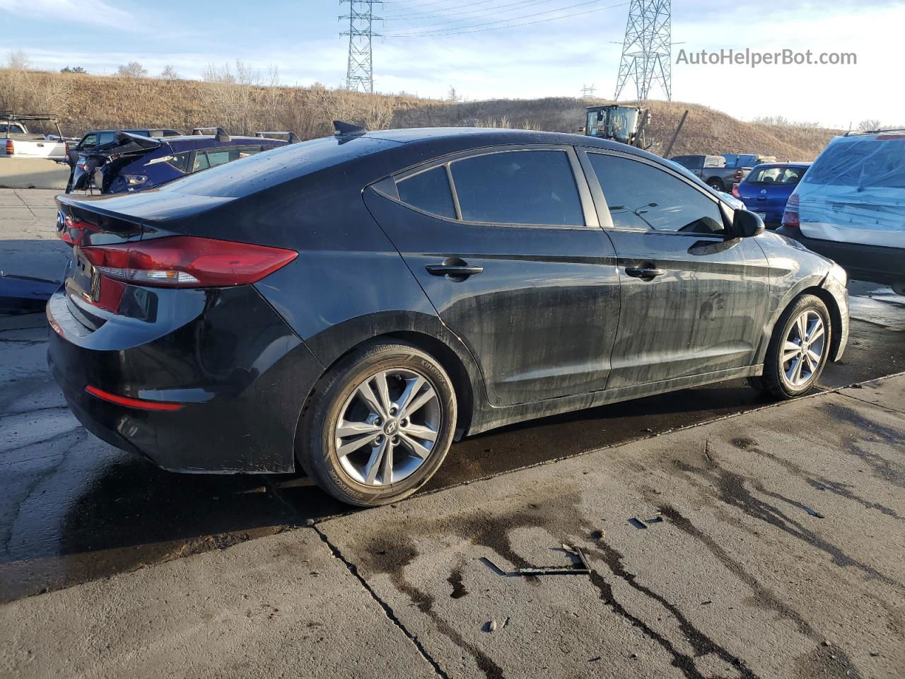 2017 Hyundai Elantra Se Черный vin: KMHD84LF8HU238843