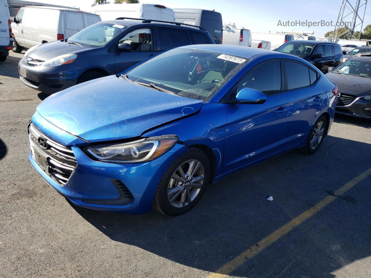 2017 Hyundai Elantra Se Blue vin: KMHD84LF8HU241743