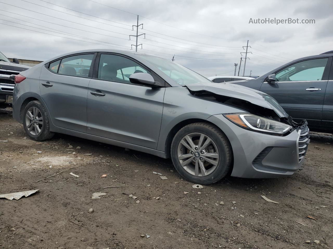 2017 Hyundai Elantra Se Gray vin: KMHD84LF8HU369822