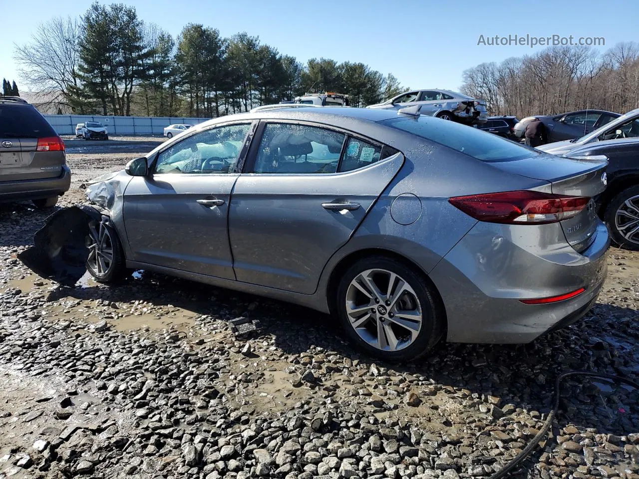 2018 Hyundai Elantra Sel Silver vin: KMHD84LF8JU554538