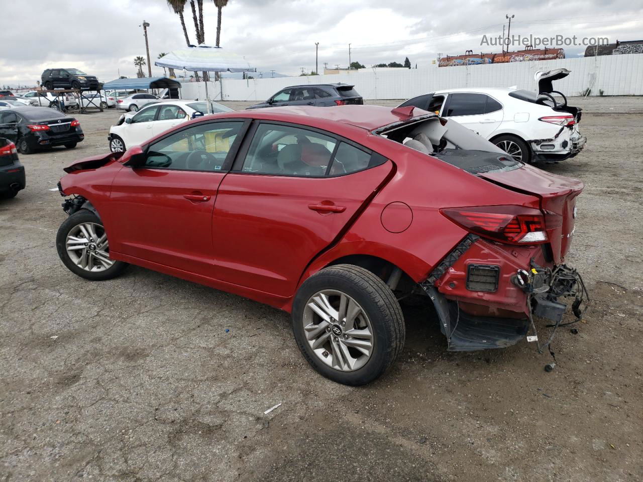 2019 Hyundai Elantra Sel Red vin: KMHD84LF8KU752733