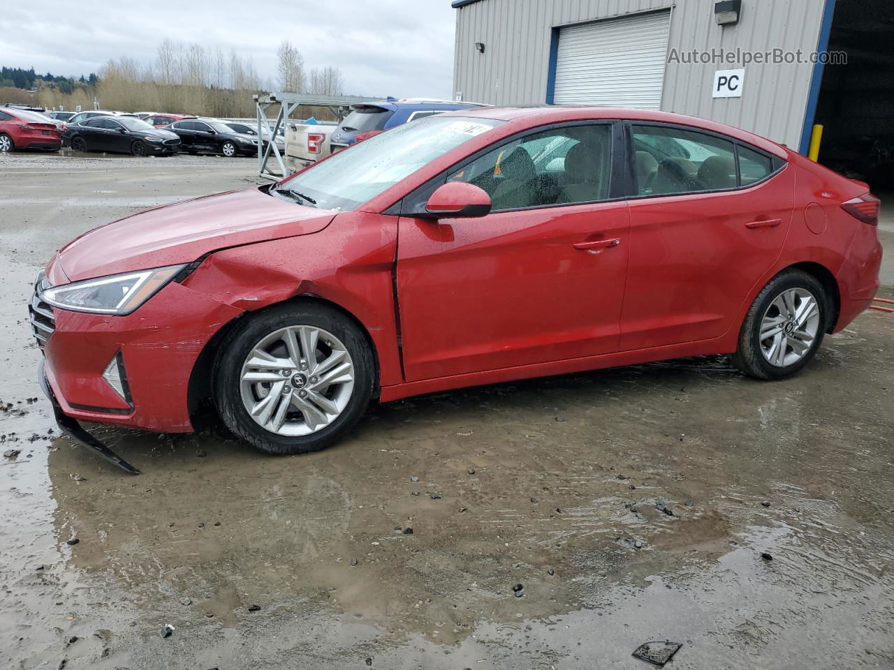 2019 Hyundai Elantra Sel Red vin: KMHD84LF8KU796831