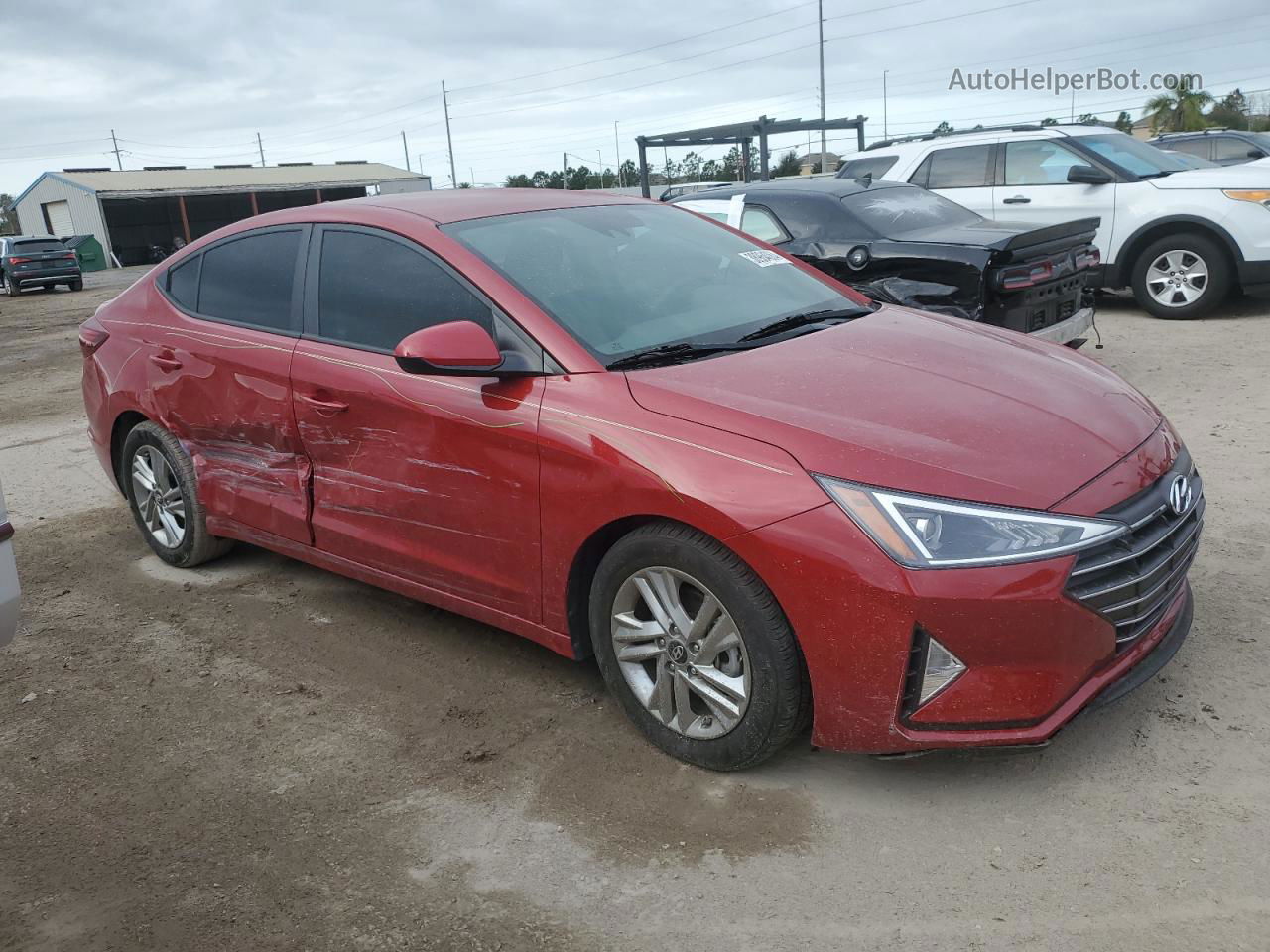 2019 Hyundai Elantra Sel Красный vin: KMHD84LF8KU817077