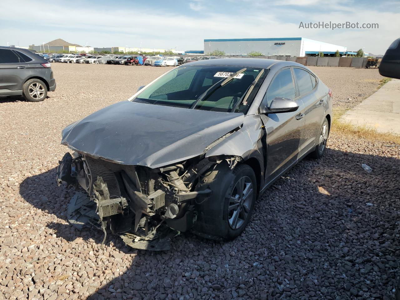 2017 Hyundai Elantra Se Gray vin: KMHD84LF9HU174649