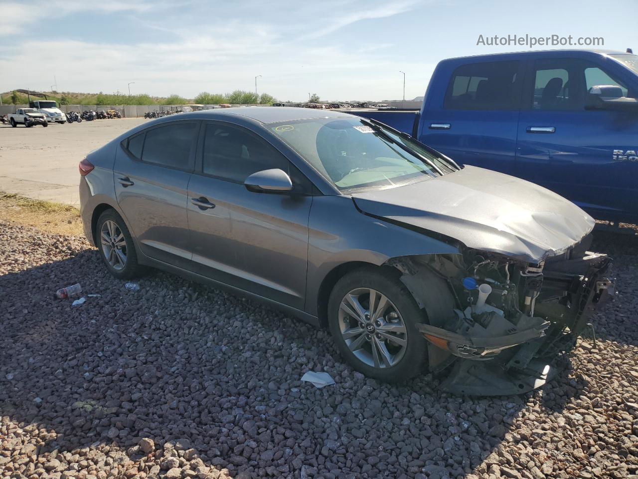 2017 Hyundai Elantra Se Gray vin: KMHD84LF9HU174649