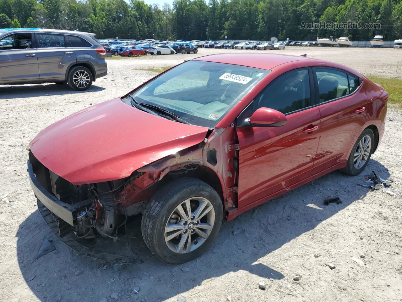 2017 Hyundai Elantra Se Maroon vin: KMHD84LF9HU422513