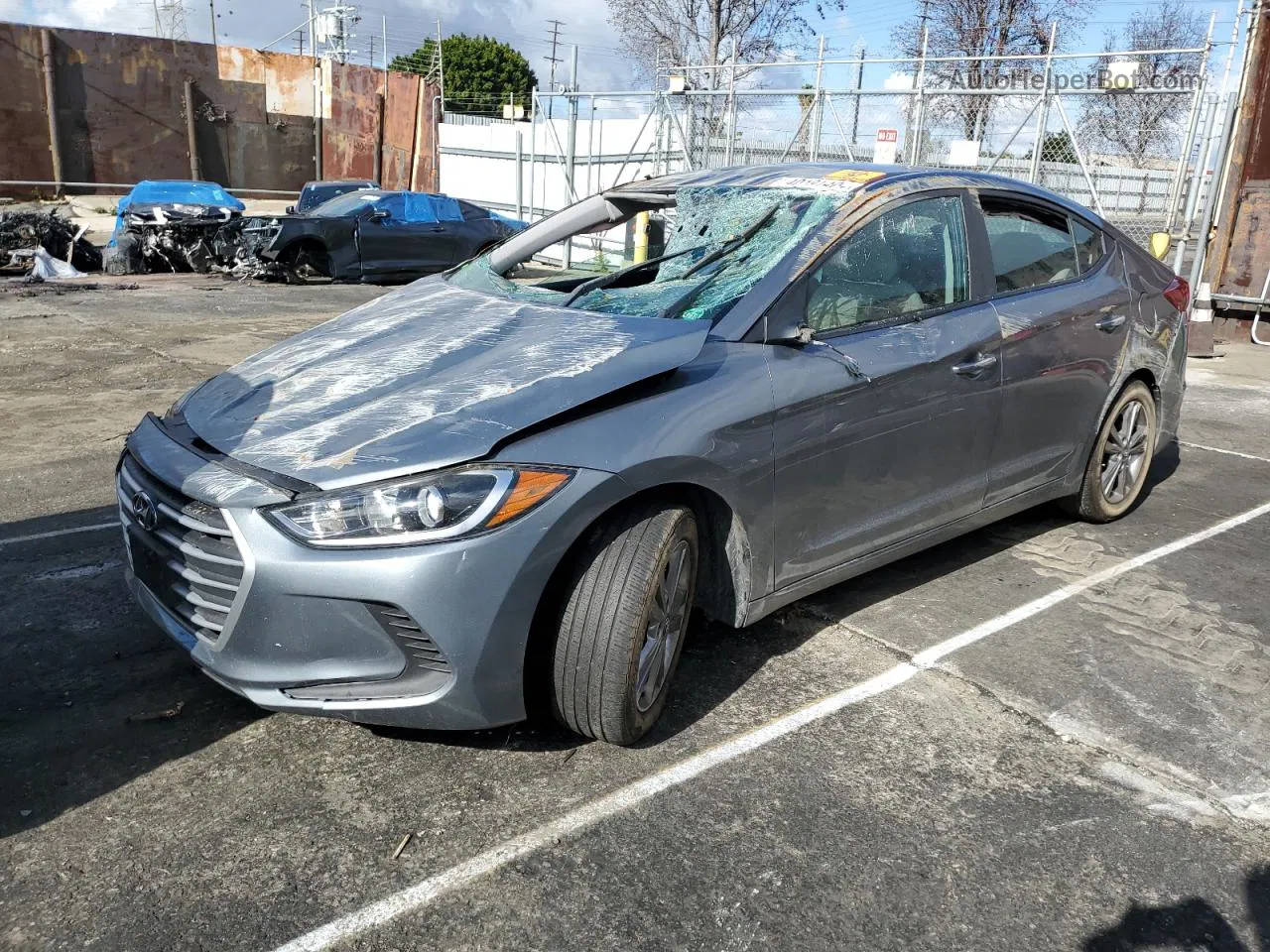 2018 Hyundai Elantra Sel Gray vin: KMHD84LF9JU711946