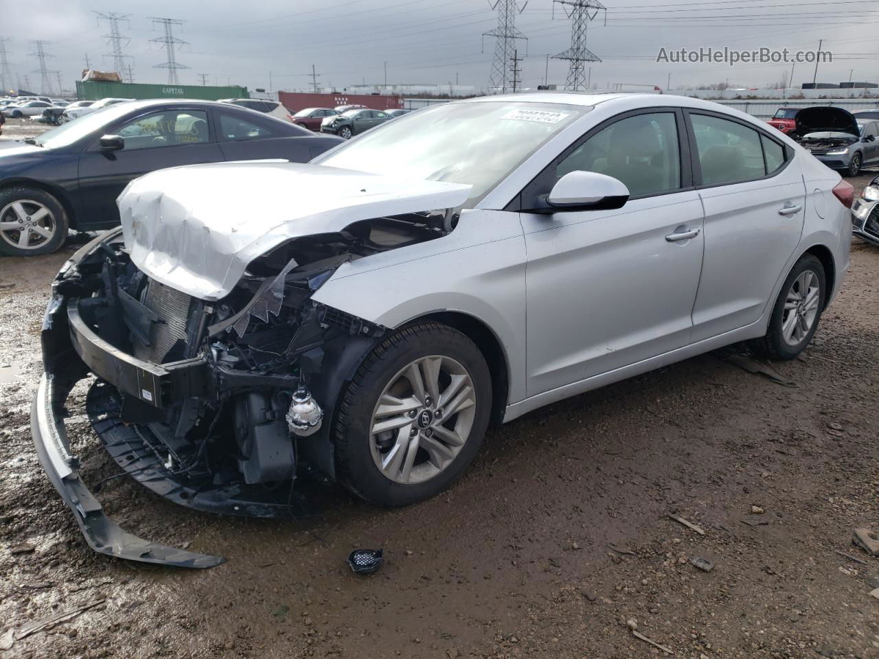 2019 Hyundai Elantra Sel Silver vin: KMHD84LF9KU799785