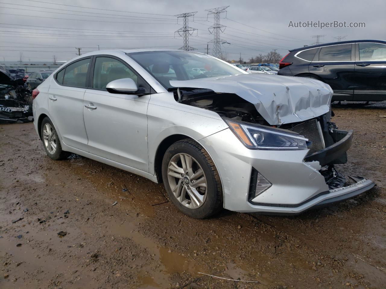 2019 Hyundai Elantra Sel Silver vin: KMHD84LF9KU799785