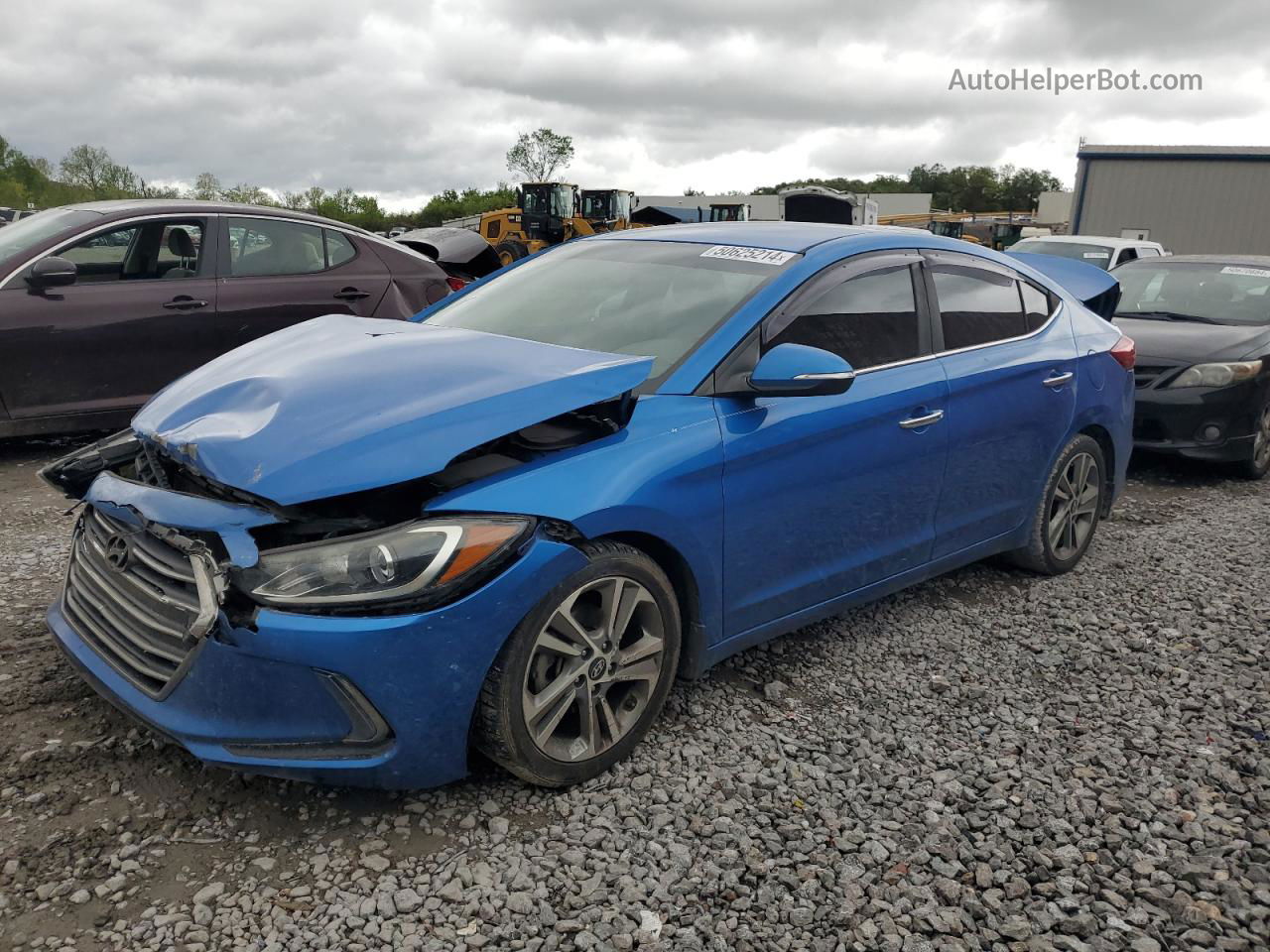 2017 Hyundai Elantra Se Blue vin: KMHD84LFXHU314353