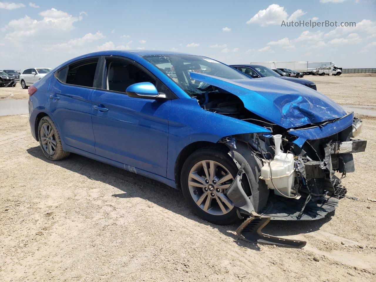 2018 Hyundai Elantra Sel Синий vin: KMHD84LFXJU452741