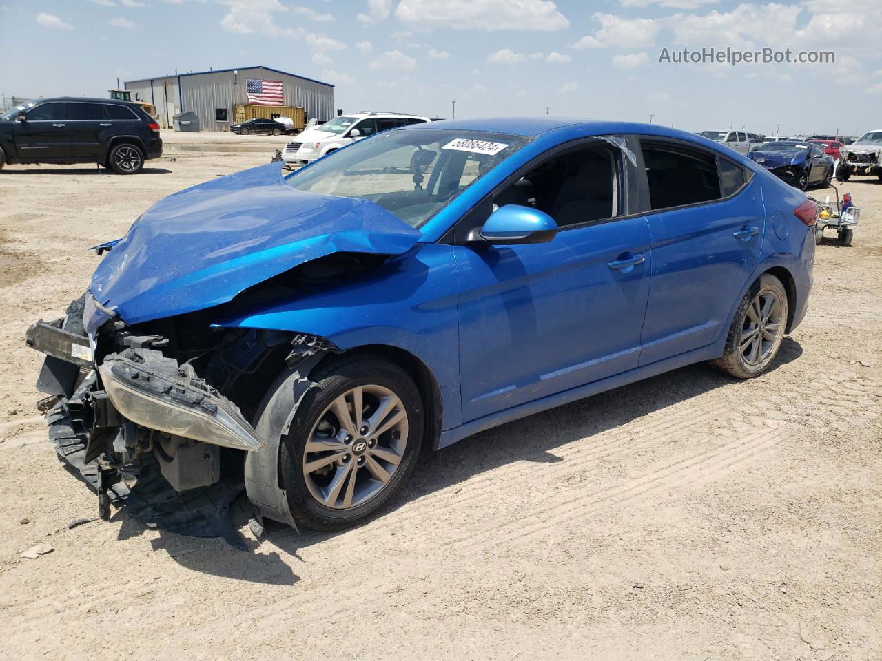 2018 Hyundai Elantra Sel Синий vin: KMHD84LFXJU452741