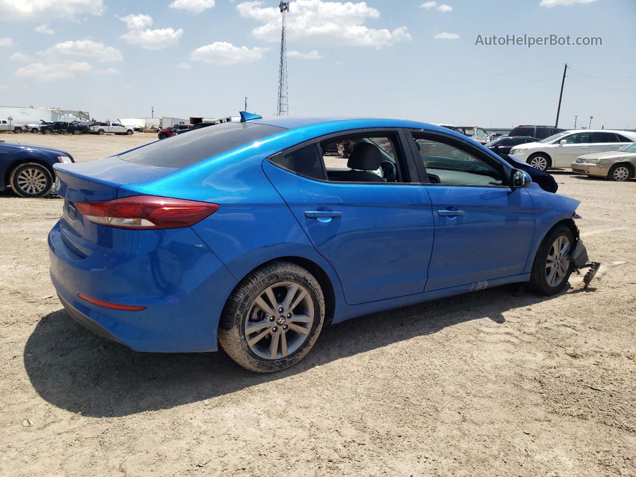 2018 Hyundai Elantra Sel Синий vin: KMHD84LFXJU452741