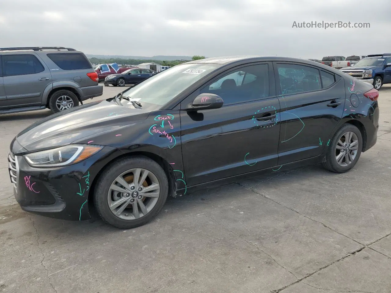 2018 Hyundai Elantra Sel Black vin: KMHD84LFXJU646153