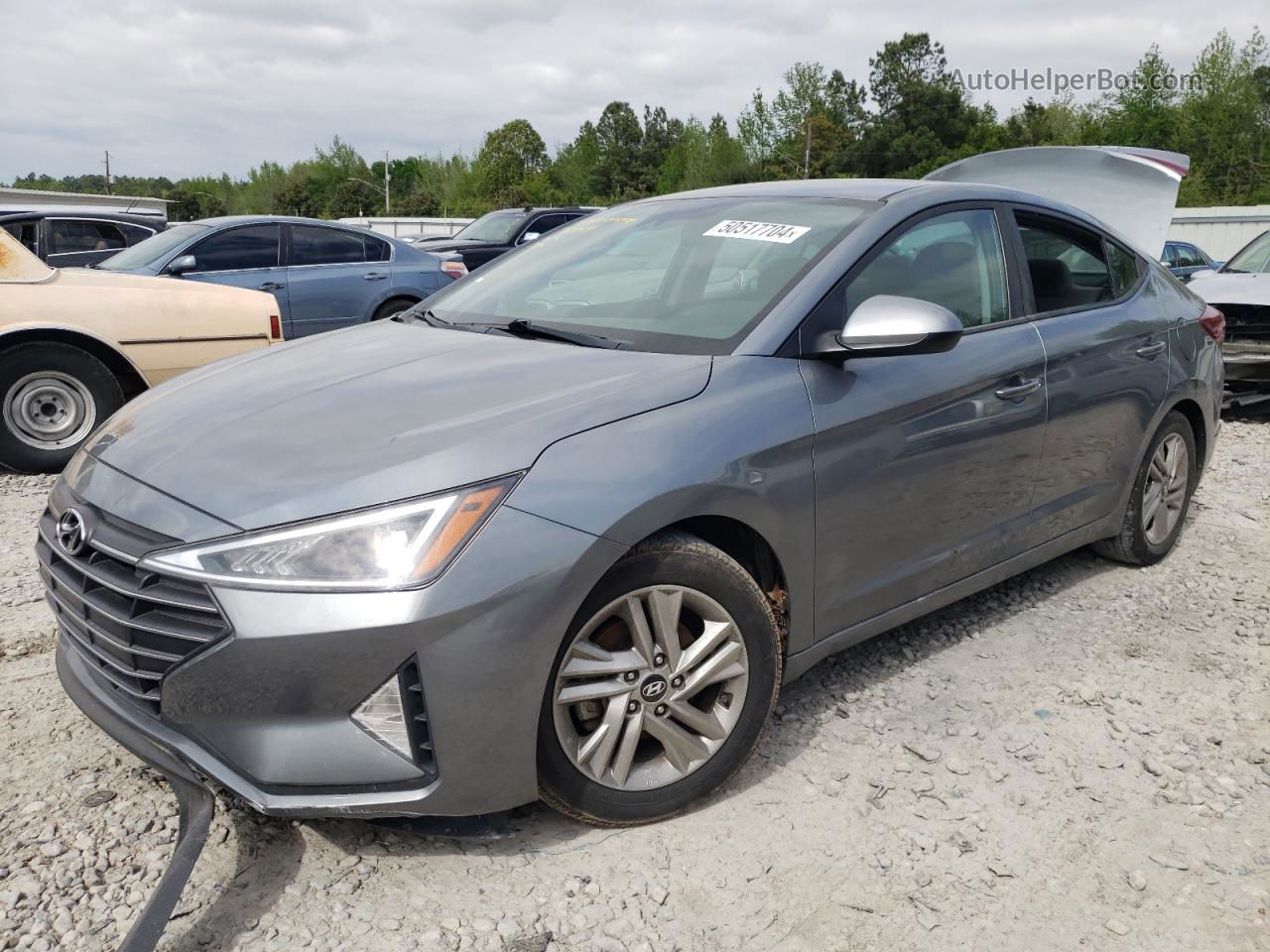 2019 Hyundai Elantra Sel Gray vin: KMHD84LFXKU742947