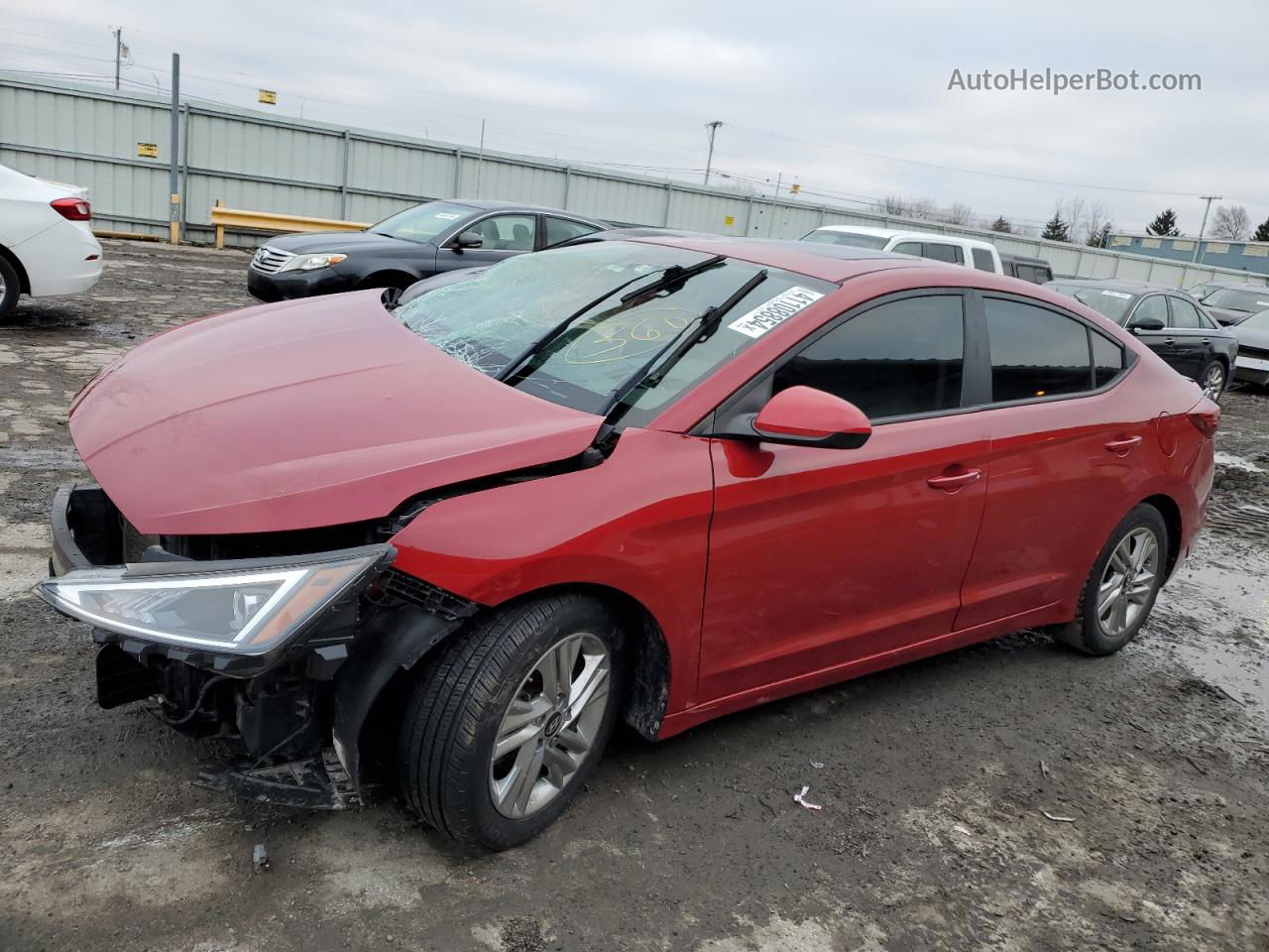 2019 Hyundai Elantra Sel Красный vin: KMHD84LFXKU780100