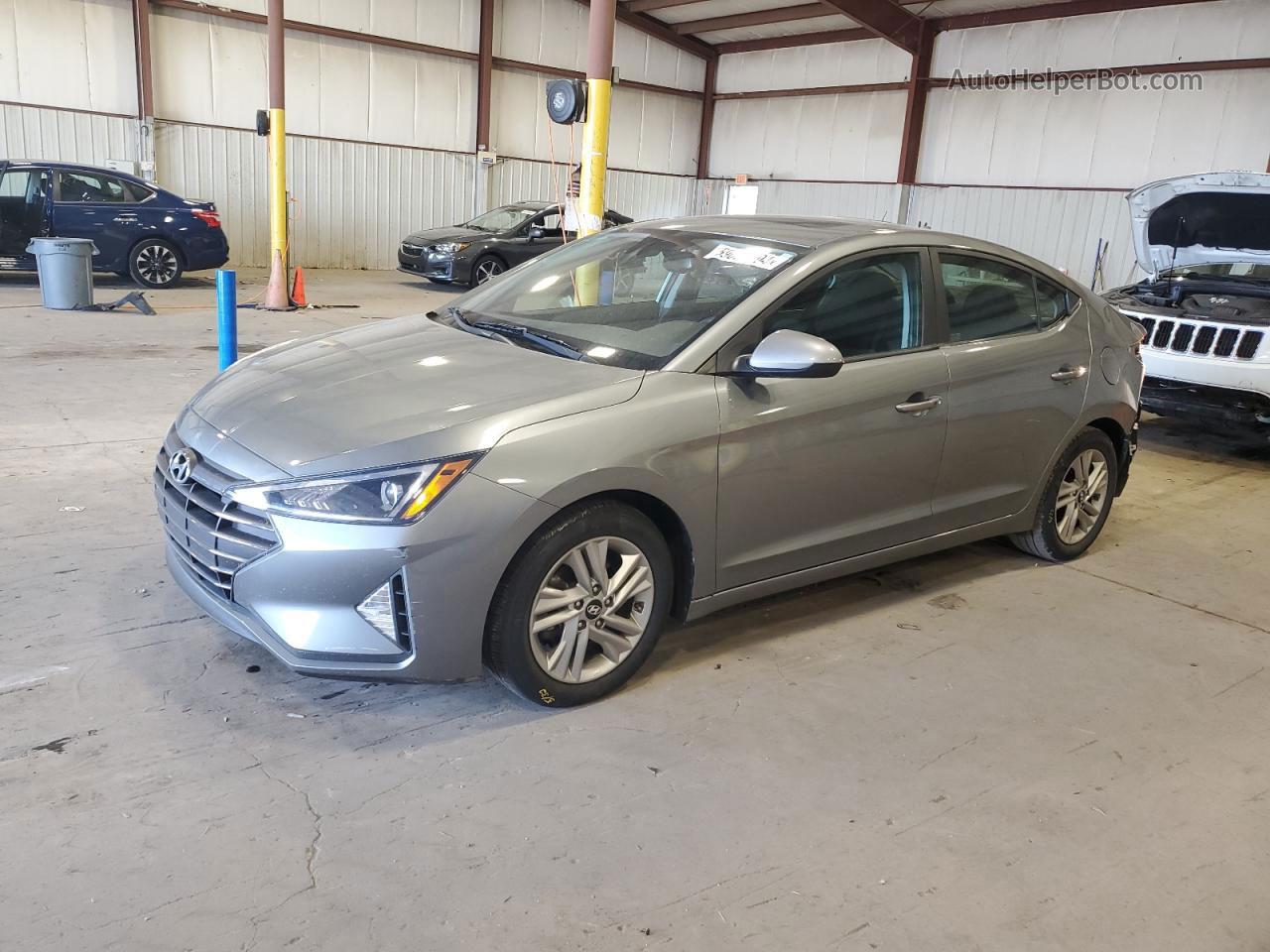 2019 Hyundai Elantra Sel Gray vin: KMHD84LFXKU784650