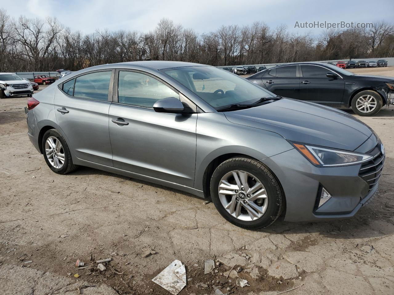 2019 Hyundai Elantra Sel Gray vin: KMHD84LFXKU809241