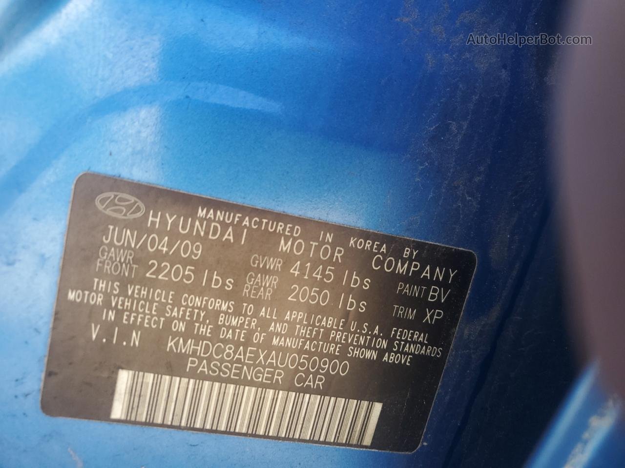 2010 Hyundai Elantra Touring Gls Blue vin: KMHDC8AEXAU050900