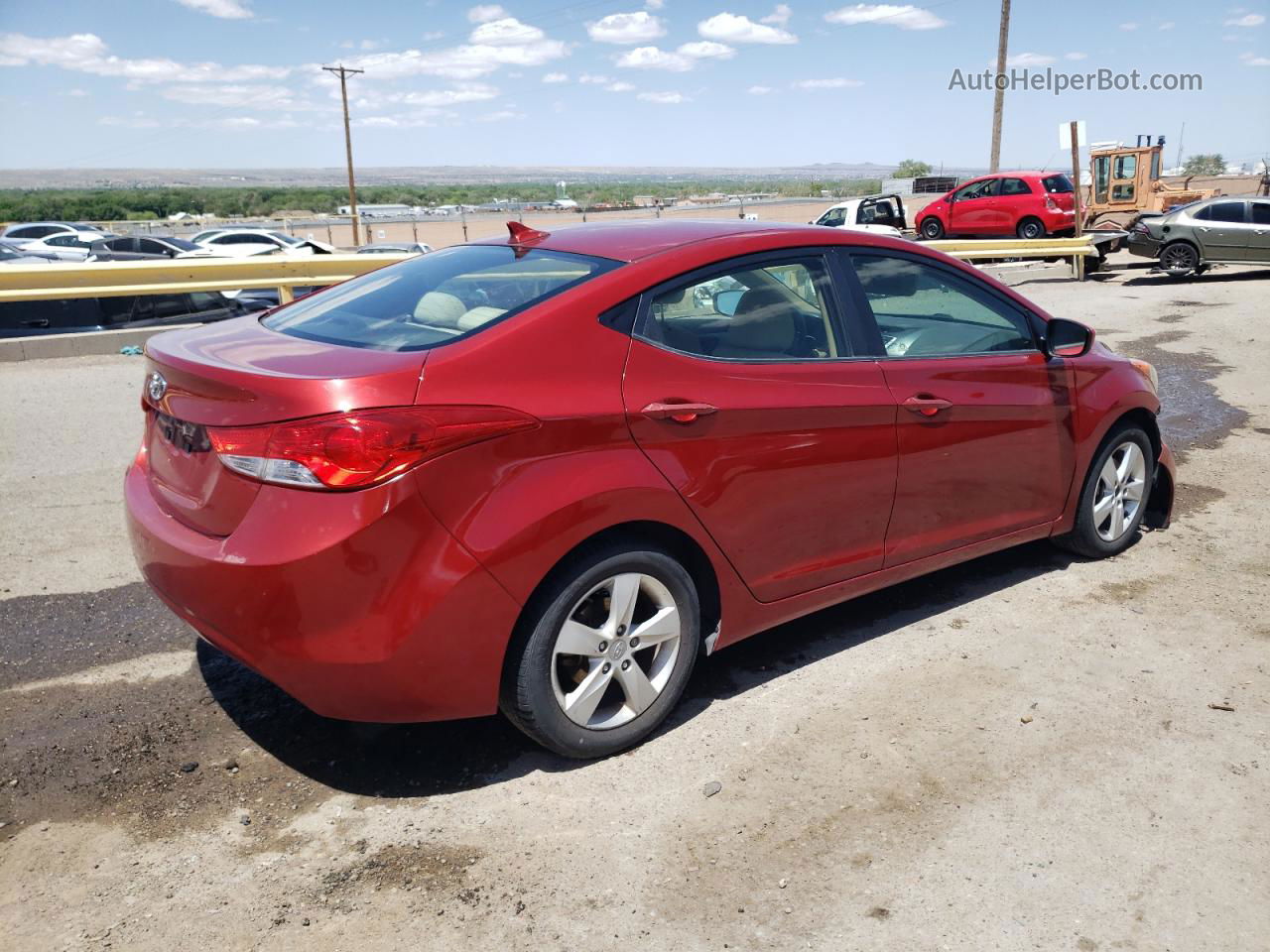 2011 Hyundai Elantra Gls Burgundy vin: KMHDH4AE0BU098563