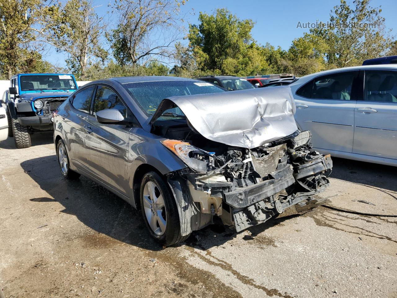 2011 Hyundai Elantra Gls Gray vin: KMHDH4AE0BU108654