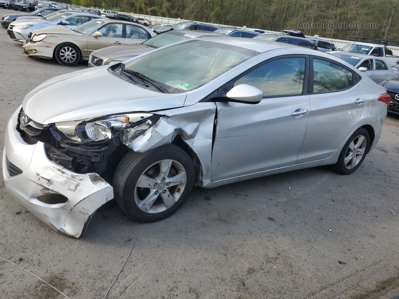 2012 Hyundai Elantra Gls Silver vin: KMHDH4AE0CU317992