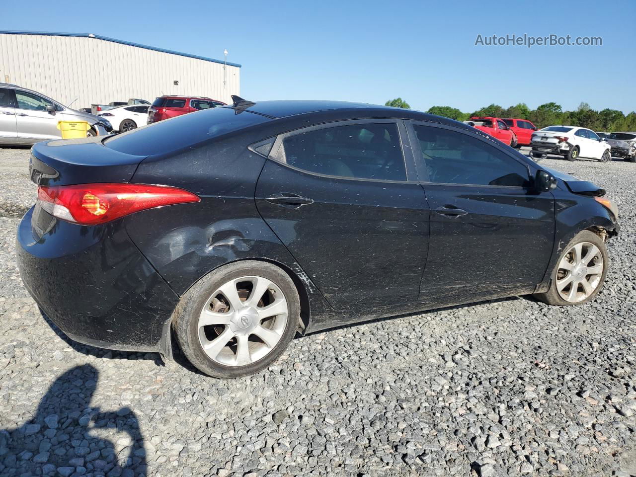 2012 Hyundai Elantra Gls Black vin: KMHDH4AE0CU433743