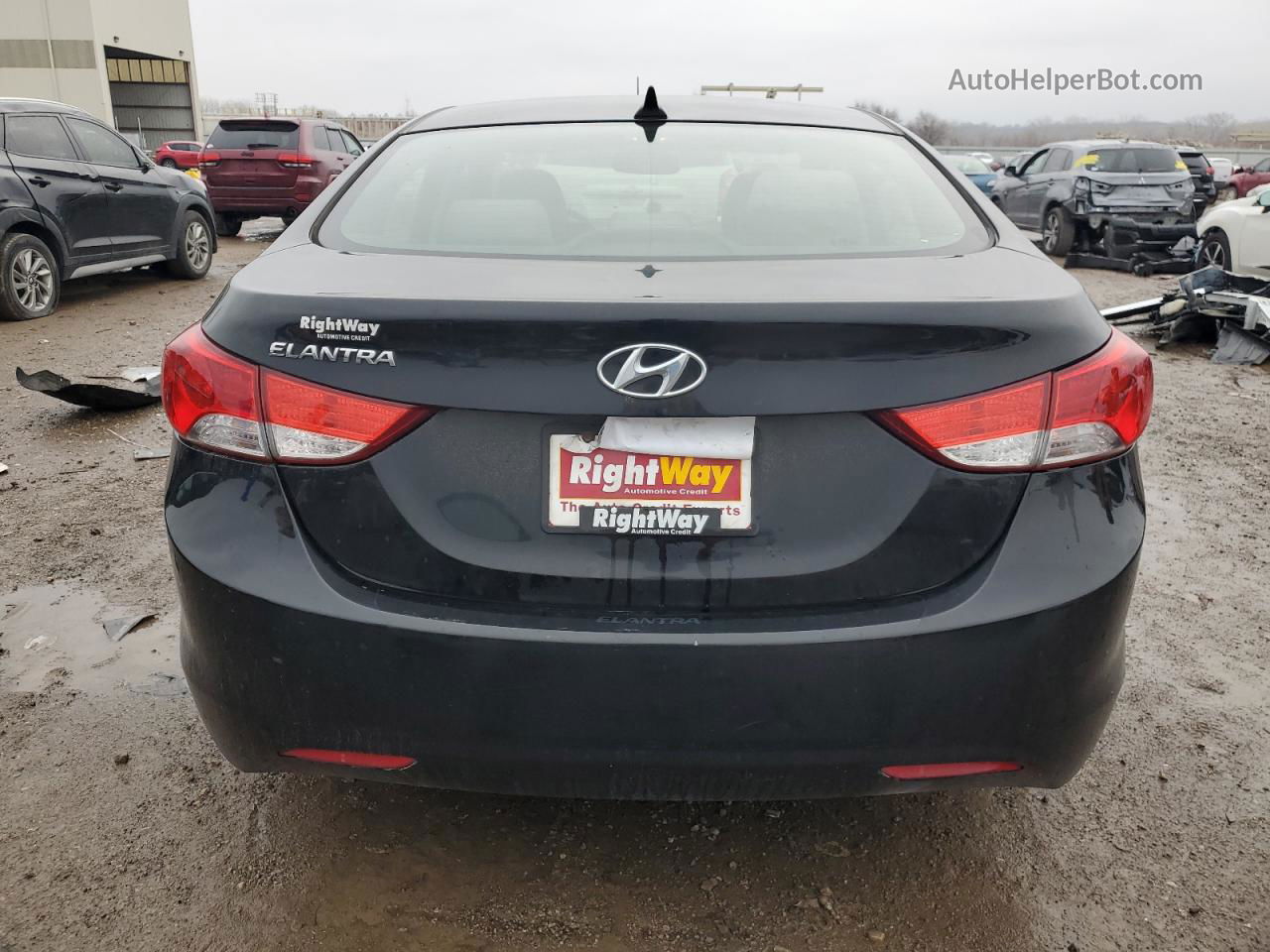 2012 Hyundai Elantra Gls Black vin: KMHDH4AE0CU456715