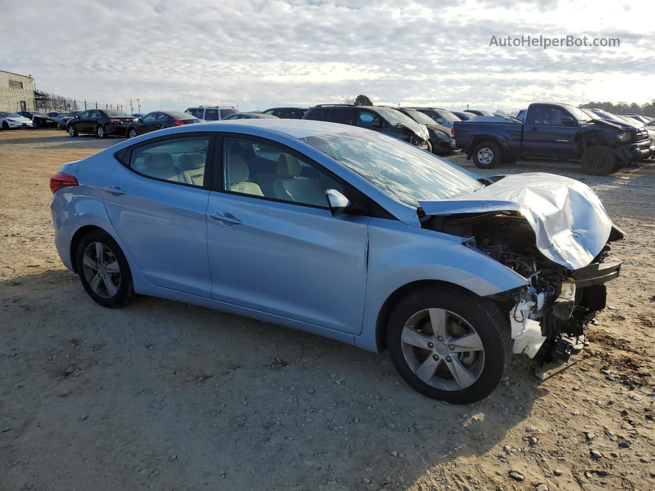 2013 Hyundai Elantra Gls Blue vin: KMHDH4AE0DU489439