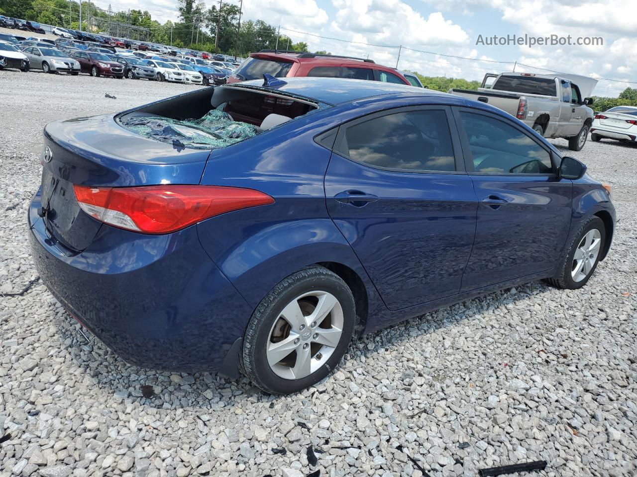 2013 Hyundai Elantra Gls Синий vin: KMHDH4AE0DU492146