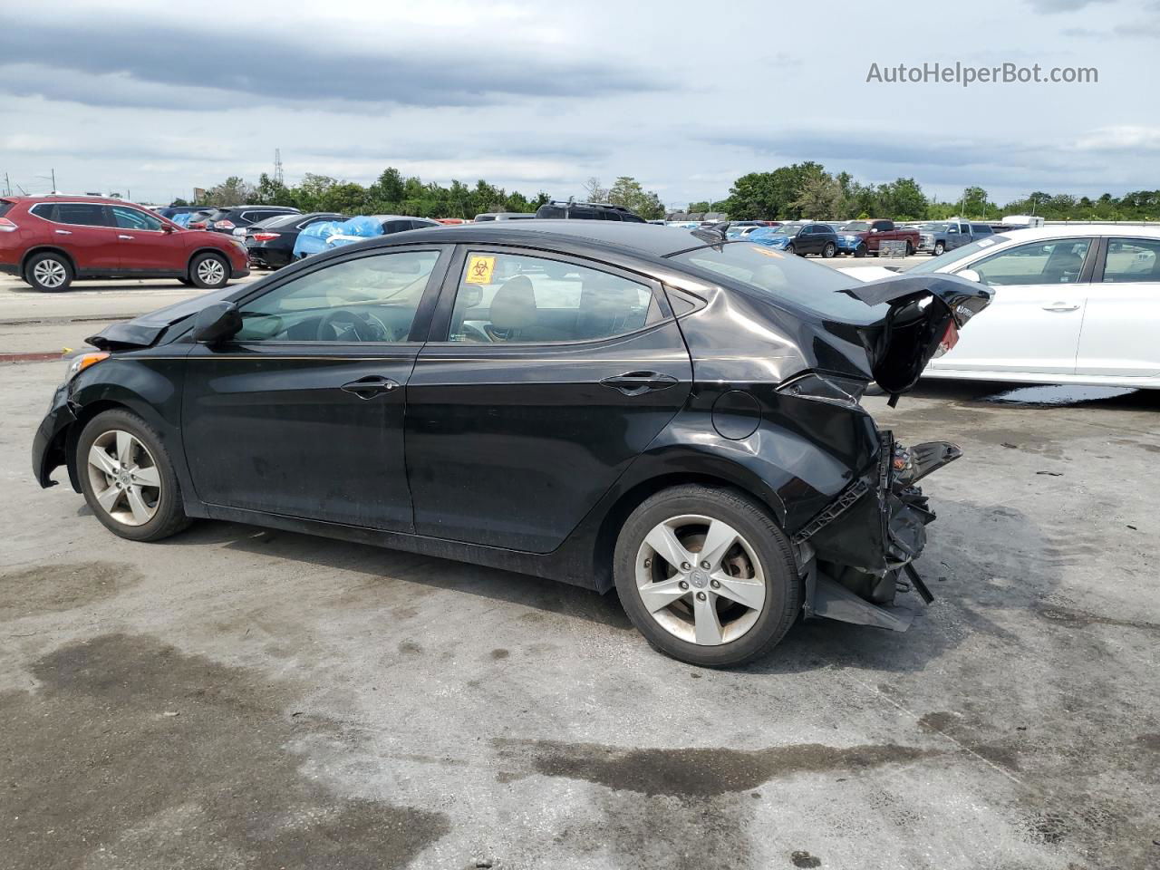 2013 Hyundai Elantra Gls Black vin: KMHDH4AE0DU815756