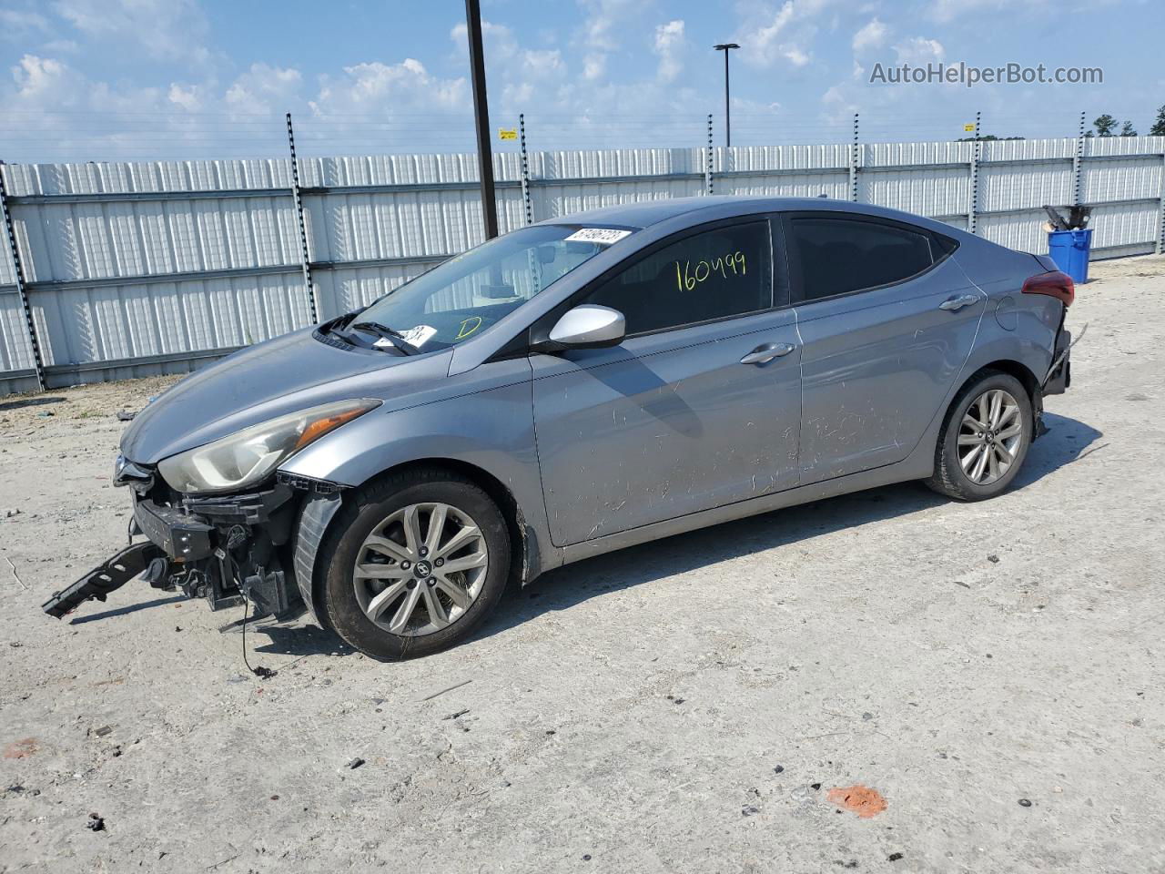 2014 Hyundai Elantra Se Silver vin: KMHDH4AE0EU123966