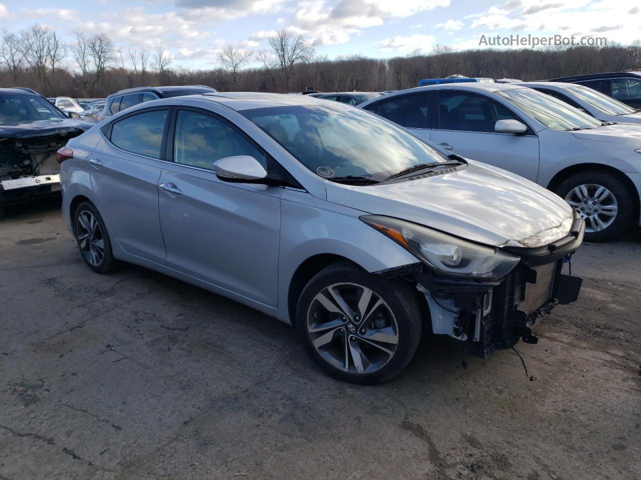 2014 Hyundai Elantra Se Silver vin: KMHDH4AE0EU143862