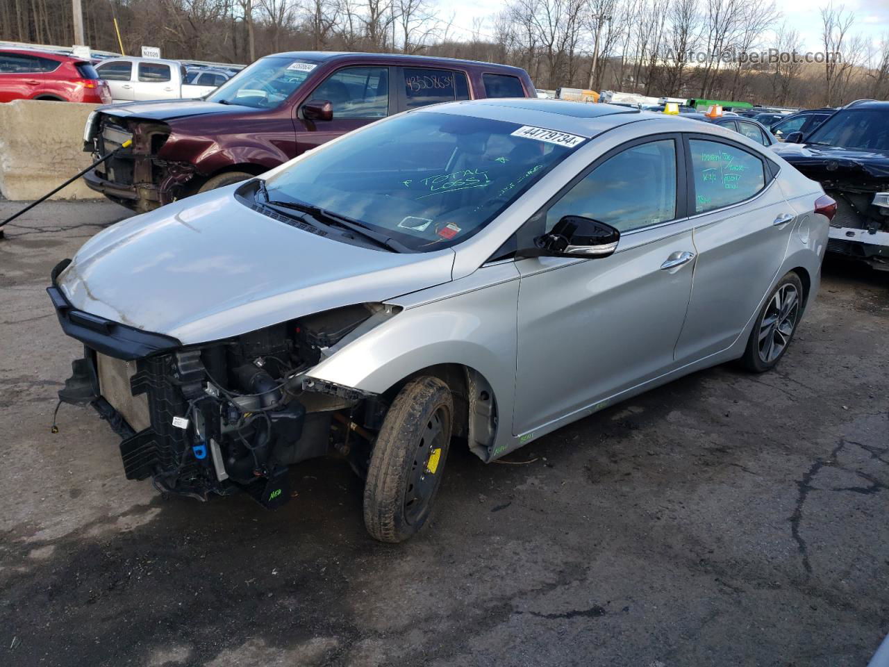 2014 Hyundai Elantra Se Silver vin: KMHDH4AE0EU143862