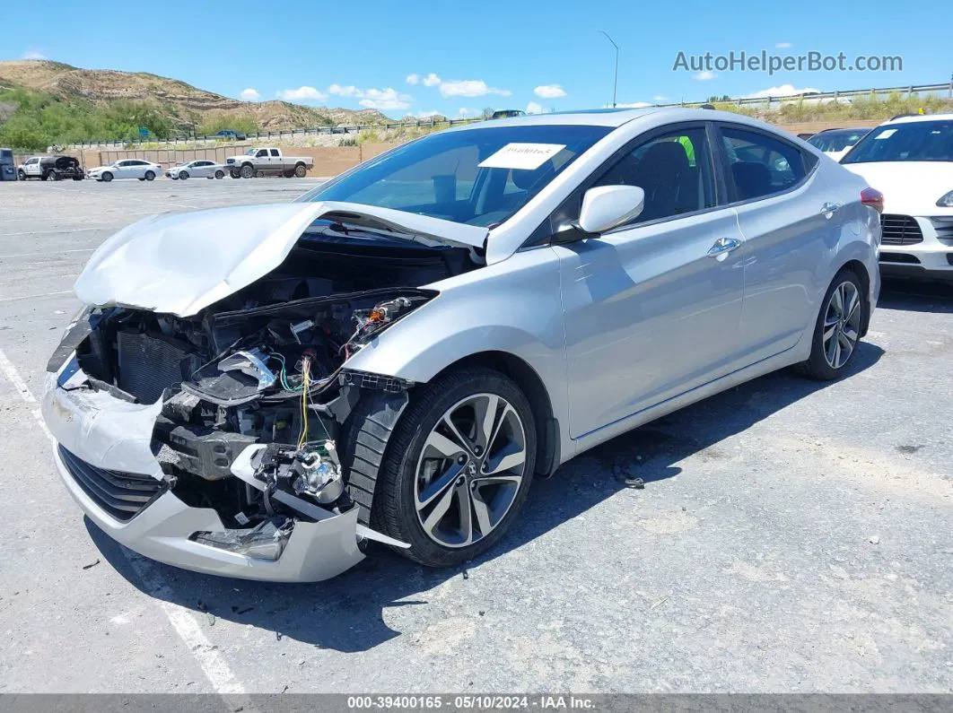 2014 Hyundai Elantra Limited Silver vin: KMHDH4AE0EU172052