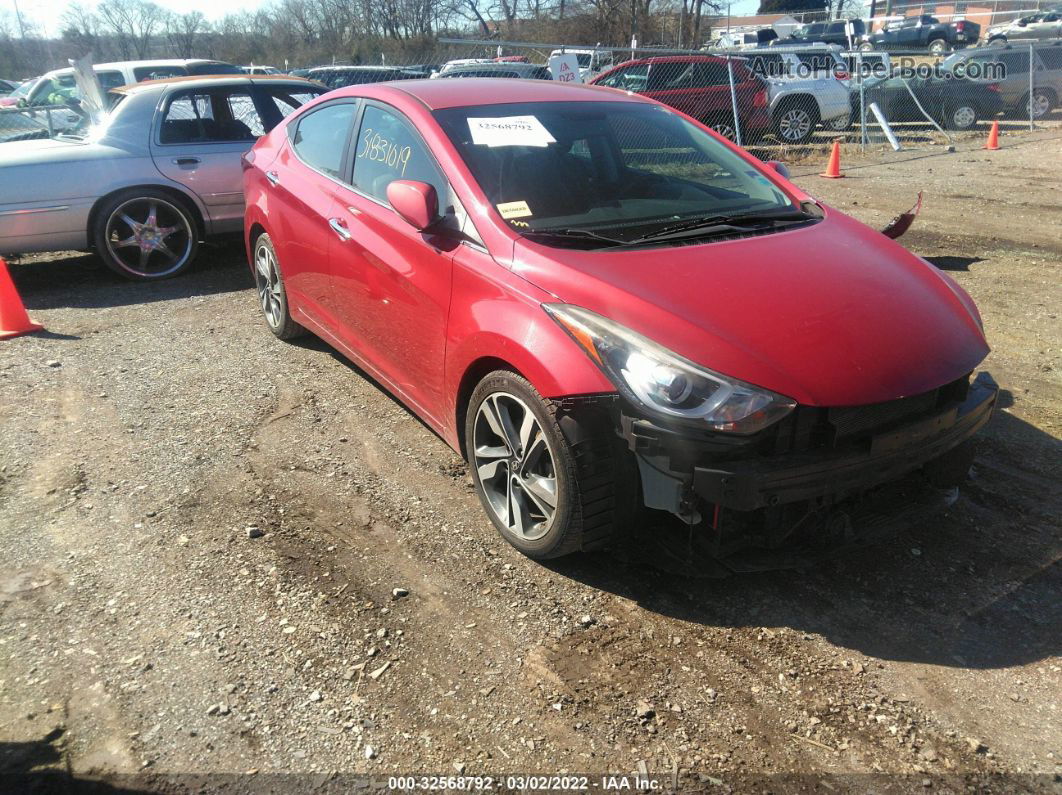 2015 Hyundai Elantra Limited Red vin: KMHDH4AE0FU301196