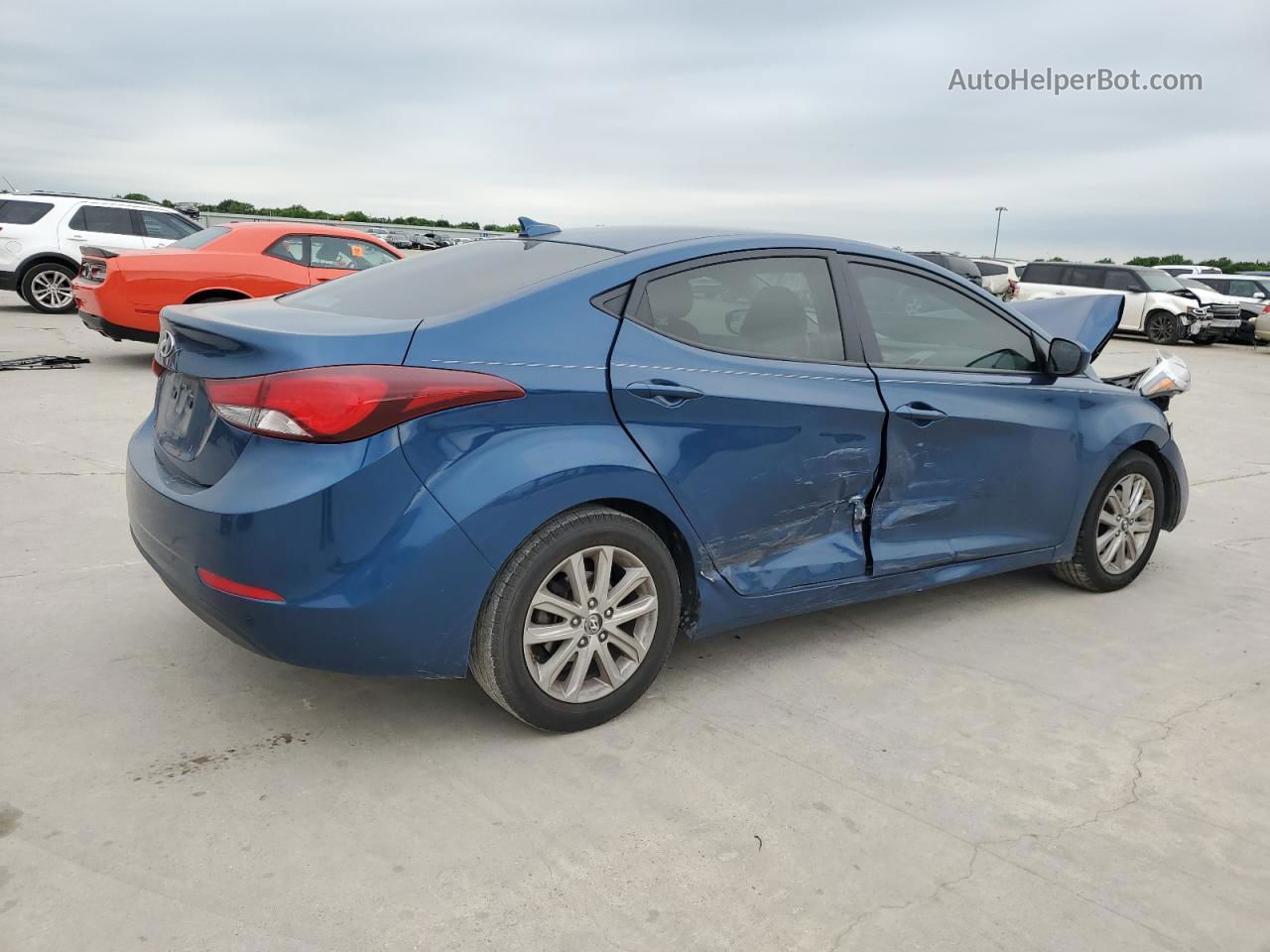 2016 Hyundai Elantra Se Синий vin: KMHDH4AE0GU606649