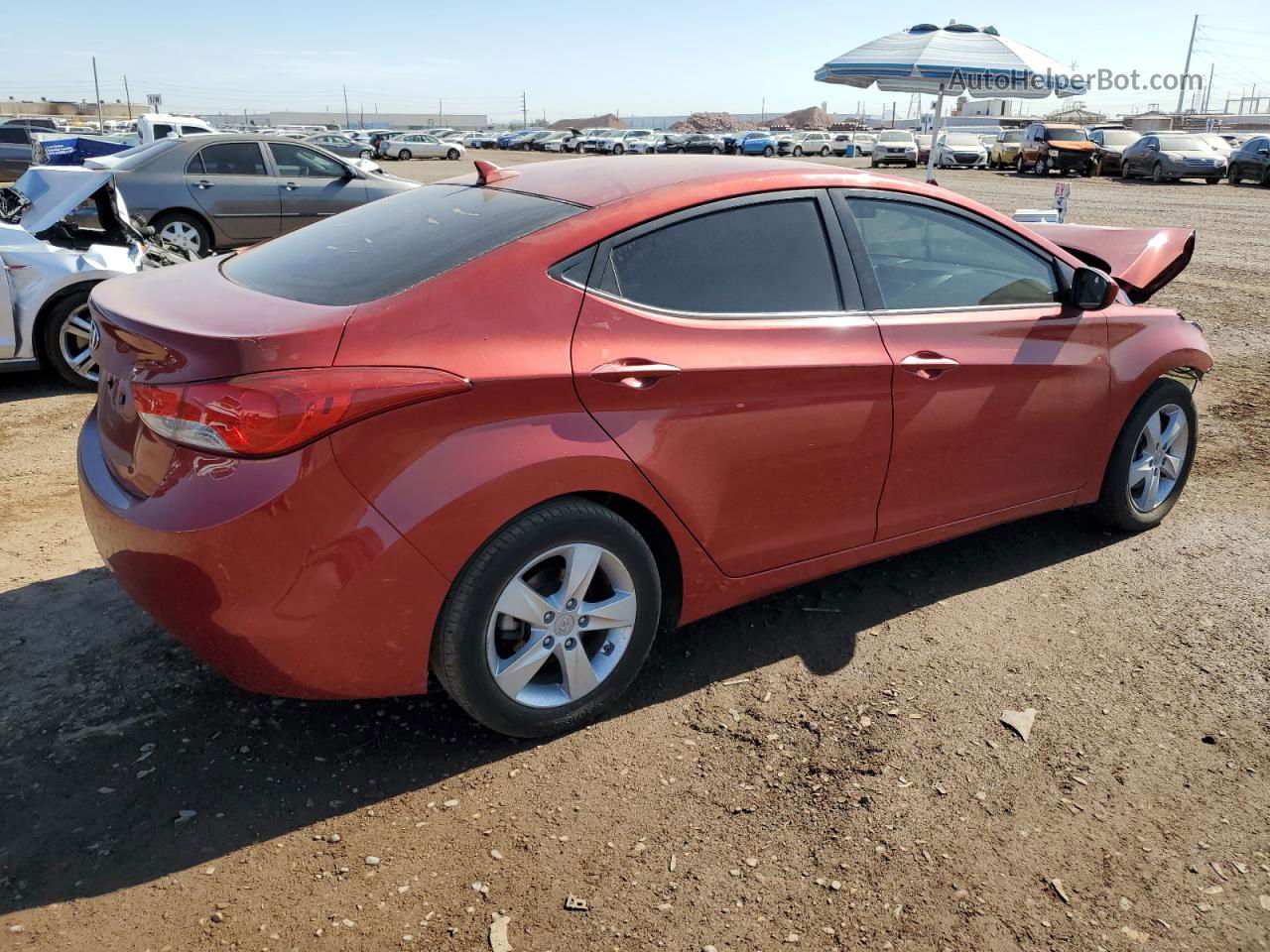 2011 Hyundai Elantra Gls Red vin: KMHDH4AE1BU150959