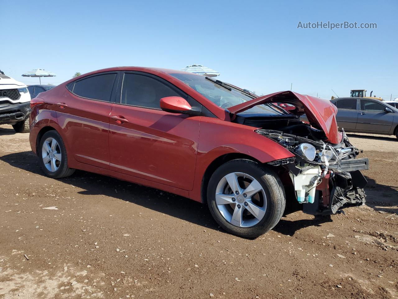 2011 Hyundai Elantra Gls Red vin: KMHDH4AE1BU150959