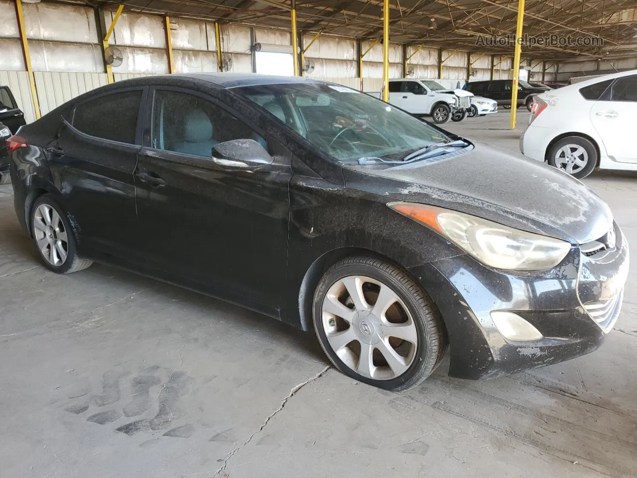 2012 Hyundai Elantra Gls Black vin: KMHDH4AE1CU208117