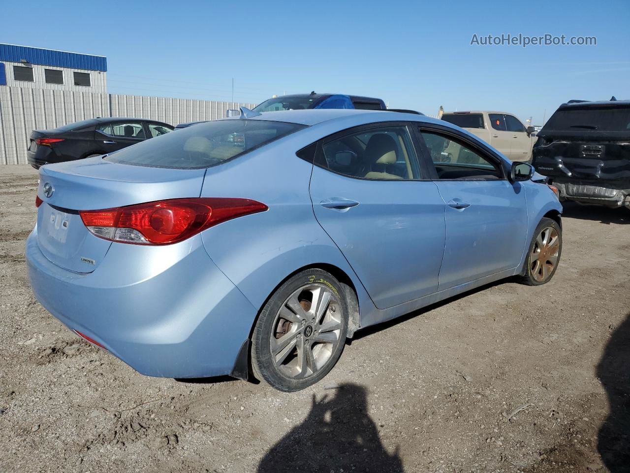 2012 Hyundai Elantra Gls Blue vin: KMHDH4AE1CU431483