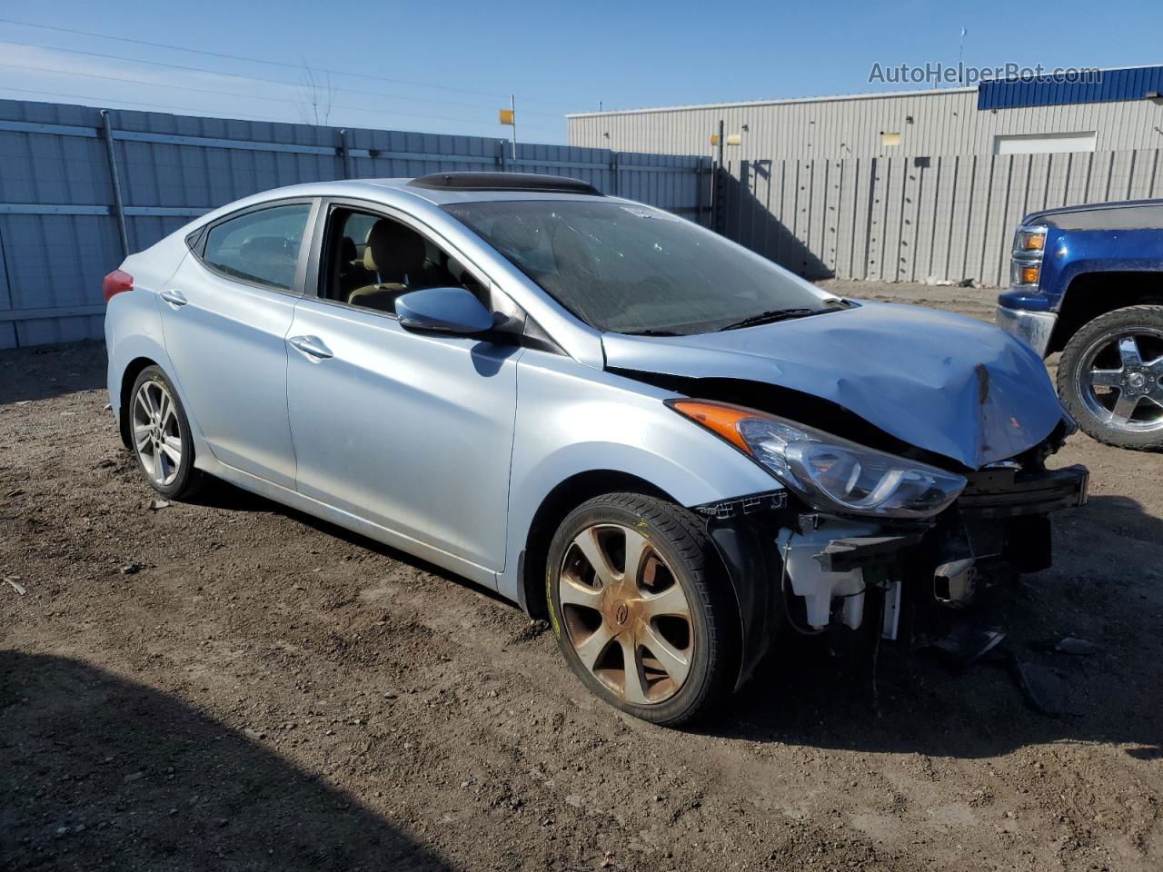 2012 Hyundai Elantra Gls Blue vin: KMHDH4AE1CU431483